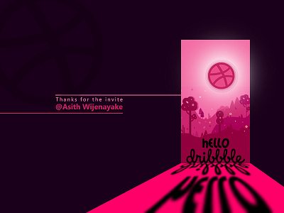 Hello Dribbble astronaut debut dribbble first hello hello dribbble illustration invite ishankats pink