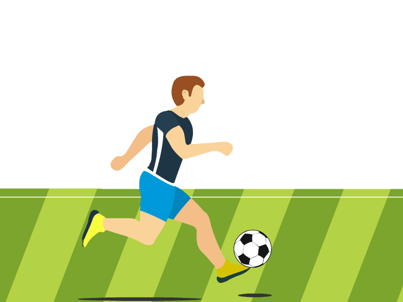 Dribbling animation 2d animation colour designteam designthursday football illustration motiongraphics reportbee vector