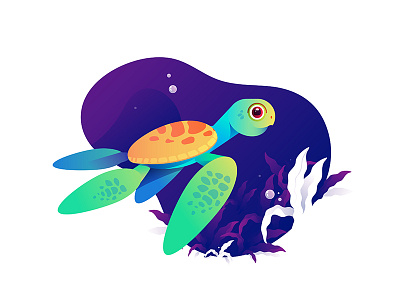 sea turtle animal cartoon character cute fun funny happy illustration mascot ocean sea turtle