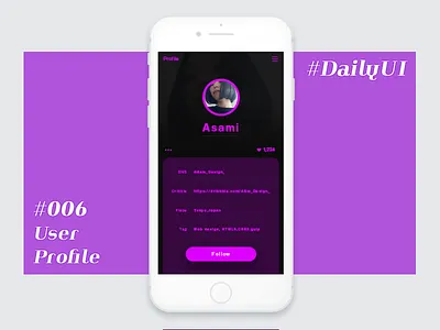 Daily UI #006 User Profile app daily profile ui user