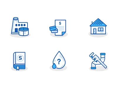 Utility Illo Set catergories. water icons illustrator interface ui utility ux