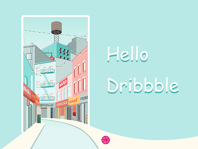 Hello dribbble clean green street