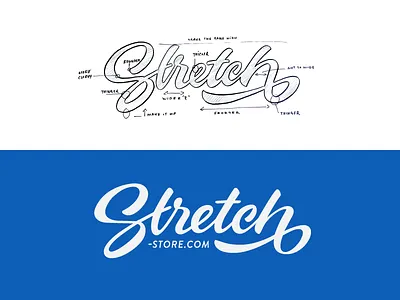 Stretchprocess branding calligraphy custom lettering logo stretch type yoga