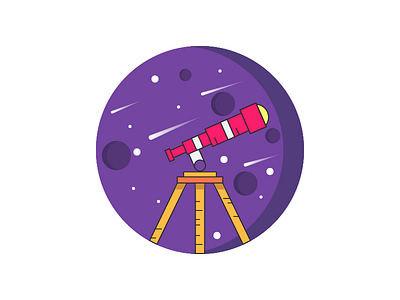 Telescope 2d art cat color flat forklift icon man planet spaceship telesope