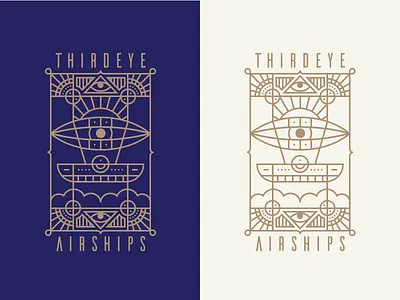 Thirdeye Airships Badge airship art deco badge icon iconography icons illustration logo mark ship