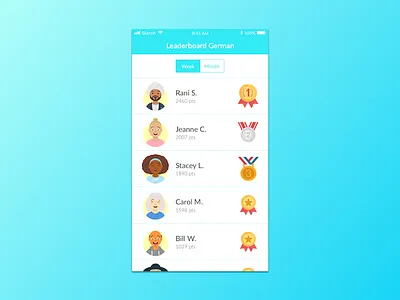 #019 Leaderboard 019 avatar challenge dailyui dailyuichallenge gamification illustration language leaderboard reward uidesign uxdesign