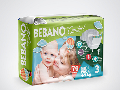 Private label Bebano diapers design diapers packaging packaging design