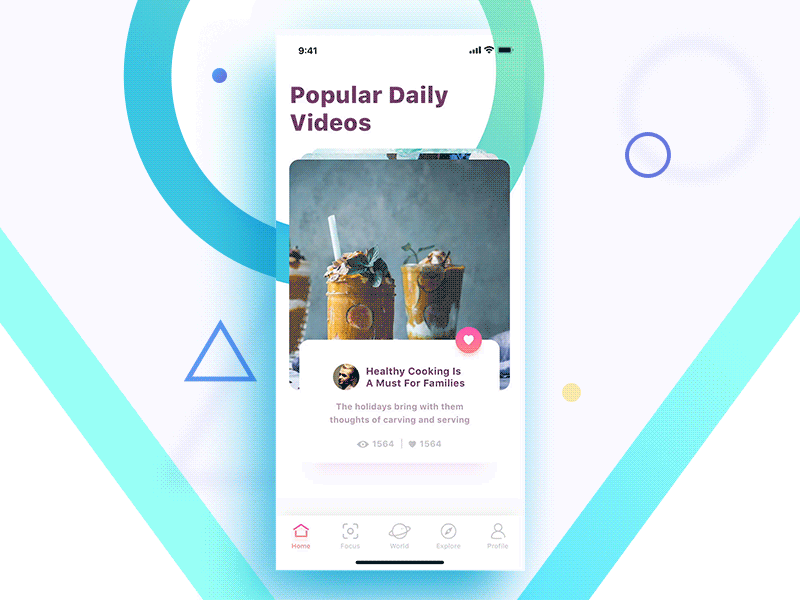 Video App mobile app design animation animation app app design cards cover ios iphone mobile mobile app design music photos slieder swipe ui ux video