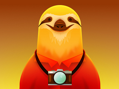Mr. Thompson character illustration sloth tourism tourist vector