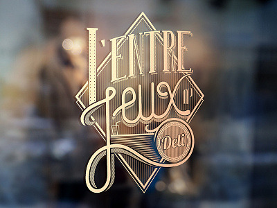 L'Entre Jeux architectural brasserie design industrial jeux logo logotype restaurant vintage