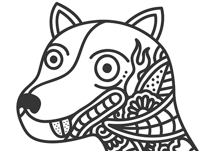 Tattoo Dog dog doodling floral illustrator tattoo wacom