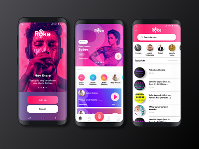 Karaoke App Redesign app appdesign ui uiux