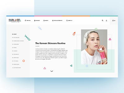 Seoul Kool beauty colorful cosmetics ecommerce icons memphis minimal pastel skincare web