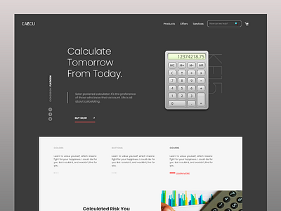 Calcu Landing Page desktop gradient gray color landing page web desing webflow