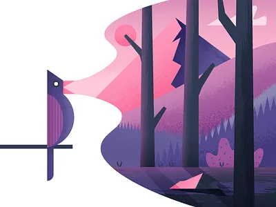 Songbird bird illustration illustrator landscape nature vector