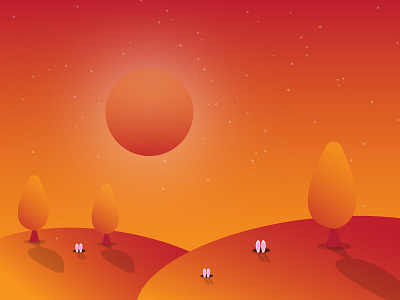 Rabbit Hole art illustration rabbit sun vector