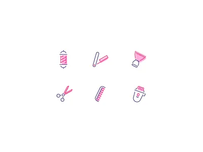 Barber Shop Icons barber barber shop blade comb graphic design illustration