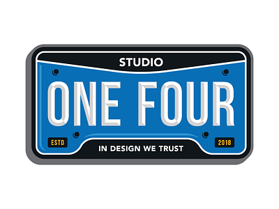 Vanity Plate license plate one four plate state state plate studio