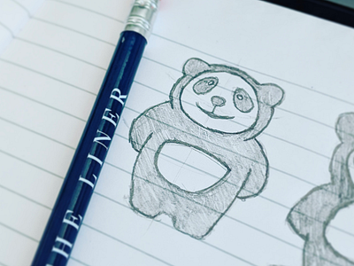 Panda Sketching branding logo panda sketch wip