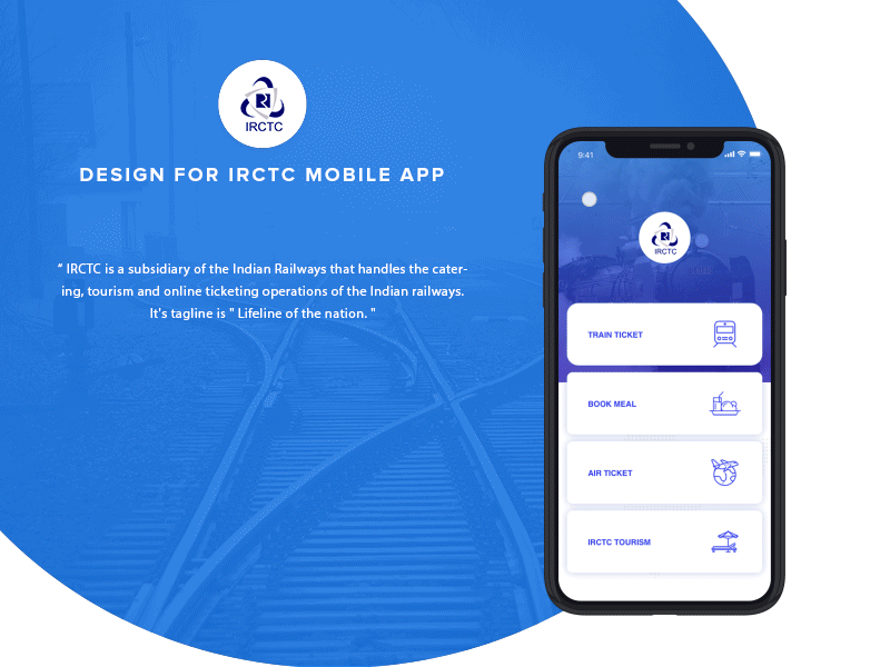 IRCTC Mobile Application interactiondesign ticketbooking irctcappc mobileapp travelapp visualdesign