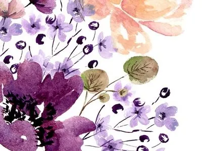 Work in progress black drawing flowers illustration leaves painting pattern pink watercolor