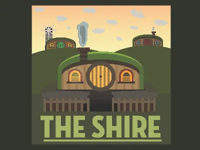 Flat Design - The Shire flat design illustration lord of the rings minimal simple the shire