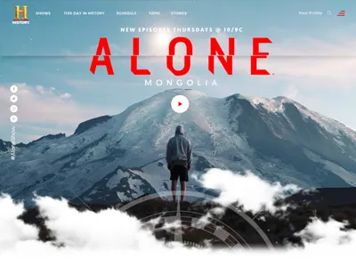 History Channel Alone alone concept digital history channel layout logo network television tv ui ux website