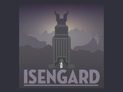 Flat Design - Isengard flat design illustration isengard lord of the rings minimal