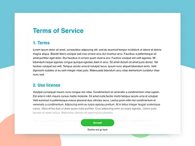 terms of service - dailyUi 089 daily ui challenge dailyui dailyui088 terms of service