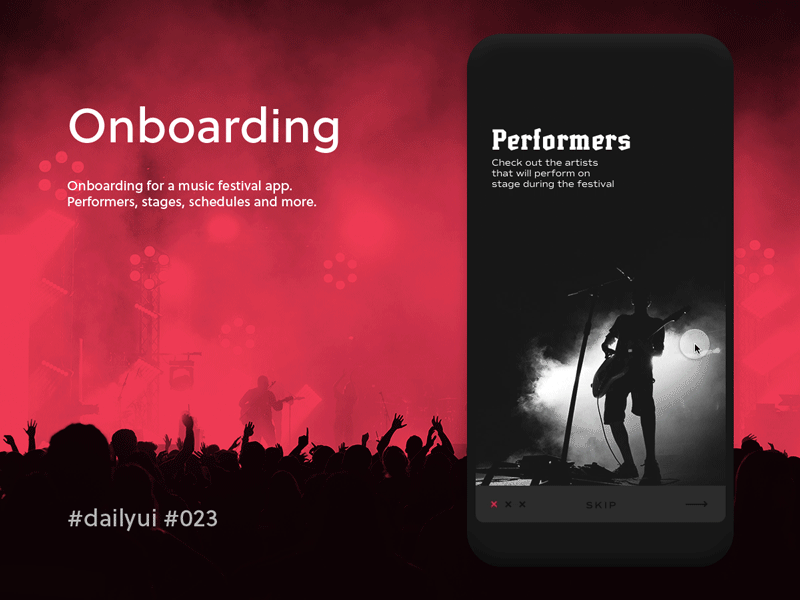 Onboarding 023 dailyui festival music onboarding