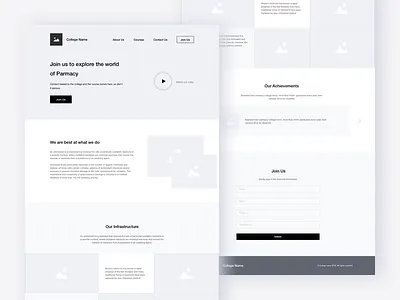 Home Page Wireframe design home page landing page simple ui uiux ux website wireframe