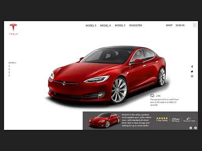 Landing Page Design for Tesla Car design landing page tesla uidesign web webdesign website