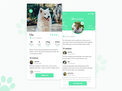 Daily UI #006 - Profile animal daily ui dailyui dog dogwalking green outdoors profile
