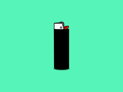 Lighter drawing fire green illustration lighter vector