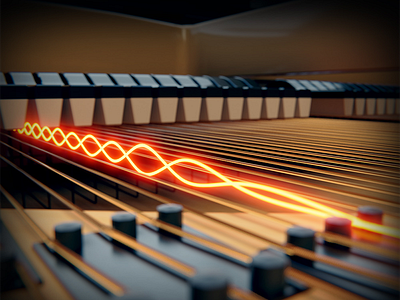 Walker Piano Concept Art 3d concept dark gui modeling piano render ui wood