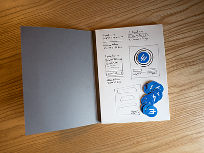 exc token sticker eximchain mockup notebook sticker supply chain token wood