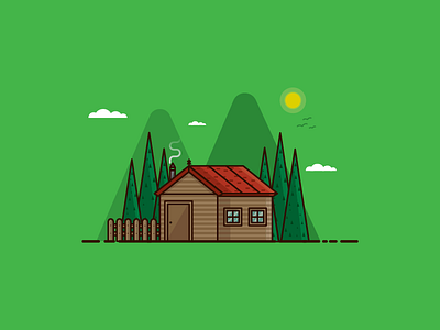 Log Cabin art design draw graphic design illustration illustrator