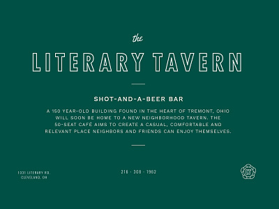 Literary Tavern Type bar branding tavern type typography