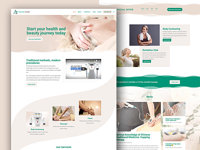 Ausline Clinic Web Design ausline clinic beauty body contouring facial health massage revitalise scizer ui ux web design website