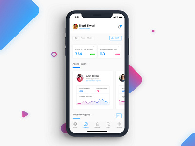 Chat Agent Report analytics chat dashboard data graph ios11 panel report user