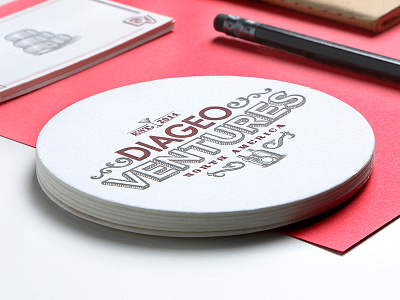 Diageo Ventures branding coasters cocktails craft design diageo letterpress spirits start up typography vc venture capital