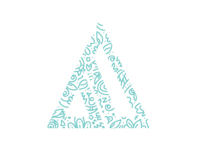 Letter A | Doodle doodle draw floral font illustrator letter negative vector
