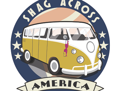 Shag Across America bus fictional logo tour