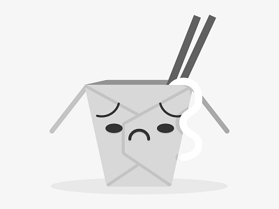 Empty state Sad Noodles app chinese delivery eat24 end food illustration noodles sketch state vector