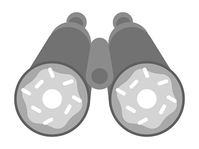 Donut-culars app binoculars delivery donut eat24 end food illustration sketch state vector