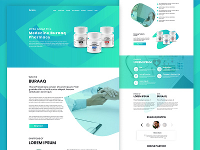 Buraaq Single Medicine Product illustration landing page medical medicine product ui ux web