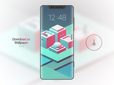 Isometric Experiment download illustration isometric maya mokup phone template vray wallpaper