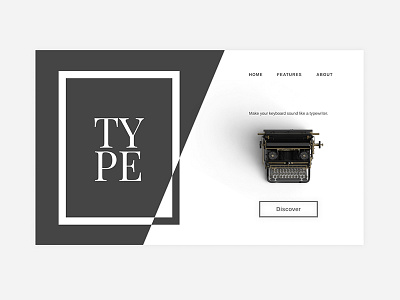 Daily UI Challenge #003 - Landing Page (Above the fold) above the fold black and white daily ui 003 daily ui challenge figma landing page landing page above the fold minimal type typewriter ui web design