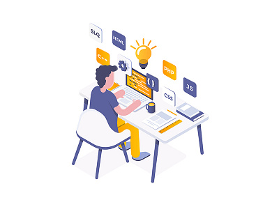 Freelance web designer 3d coding cool creative designer graphic isometric programming web