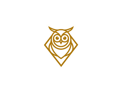 Owl bird boldflower gold logo owl simple